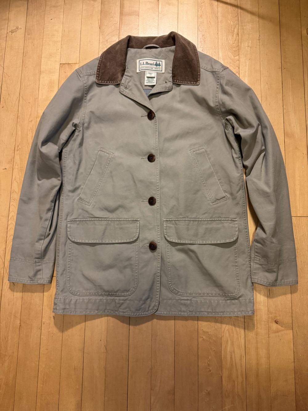 ll bean tan flannel-lined barn jacket